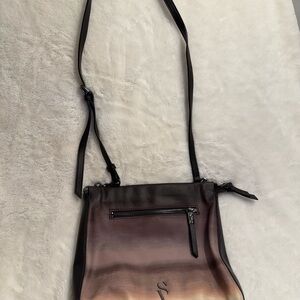 Simply Vera Vera Wang Ombré Shoulder Bag Brown Beige Adjustable Strap Zipper